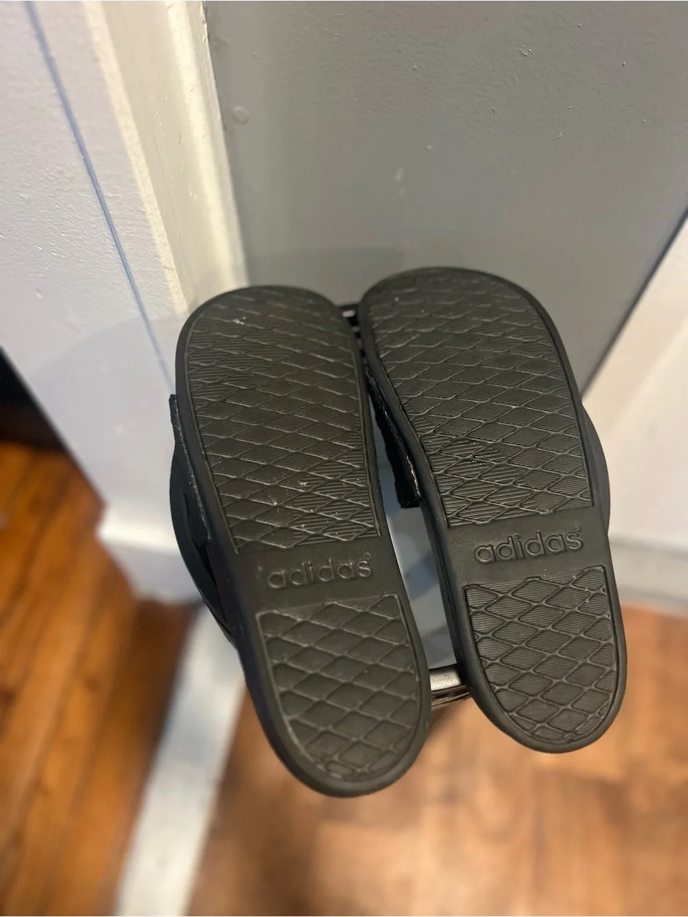 adidas Black Textured Strap Slide Sandals size 10 men